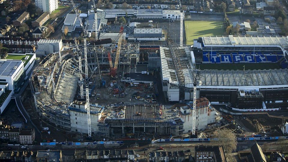 Stadion anyar Tottenham Hotspur dalam tahap pembangunan dan akan digunakan pada musim 2018/19. Copyright: © Instagran/Tottenham Hotspur/Gettyimages